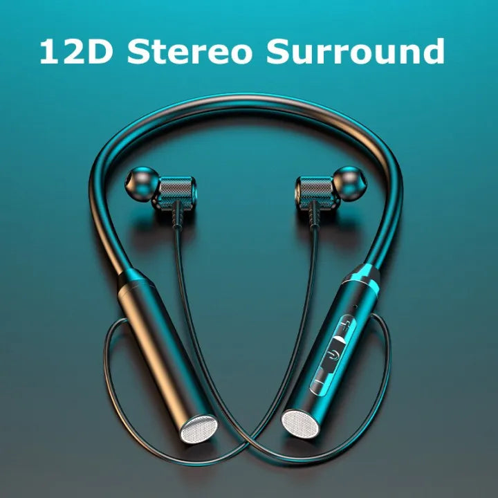 12d stereo Wireless Headphones Bluetooth 5.0 Neckband Earphones