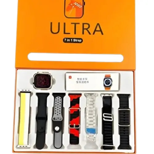 7 in 1 Ultra smartwatch with  Seven Watch Straps